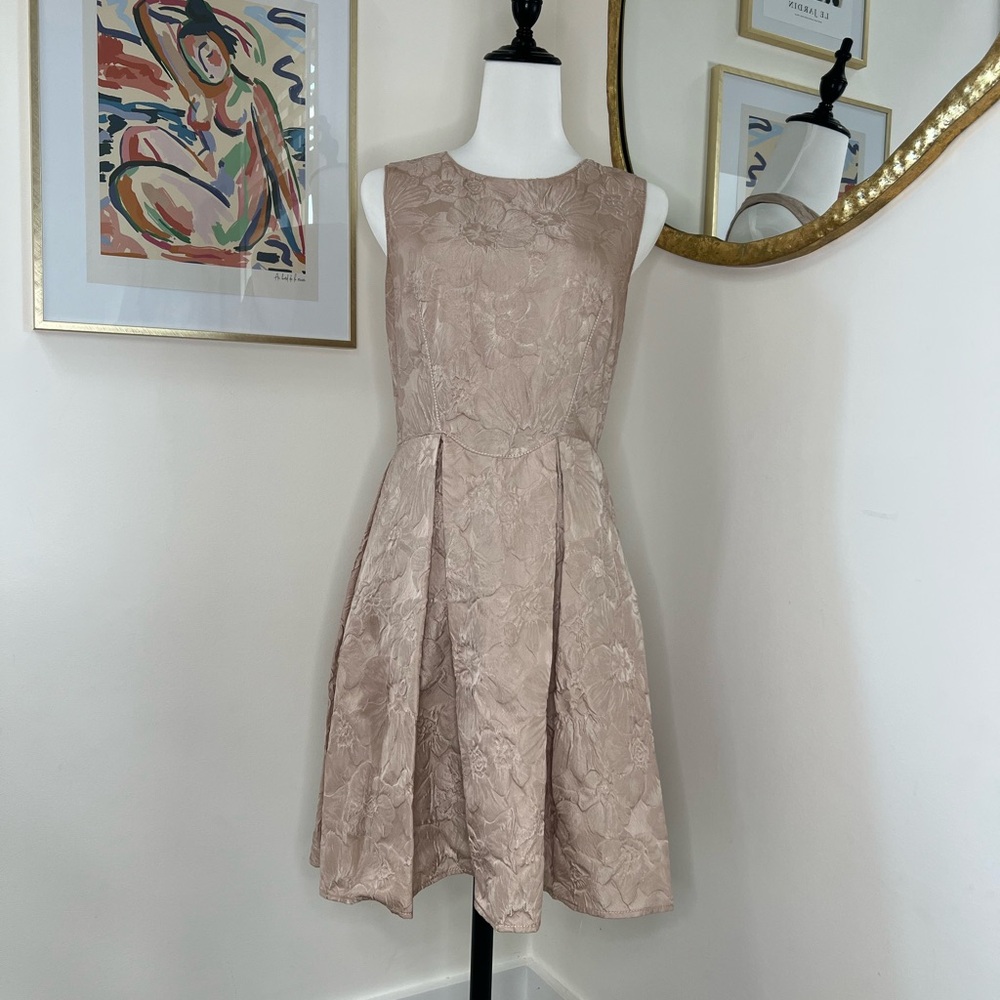 Elegant Champagne Floral Dress